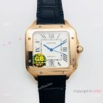 (GB) Swiss Replica Cartier Santos Rose Gold Men's Watch 9015 Movement